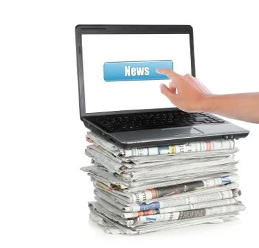 News on a laptop computer Stock Illustration