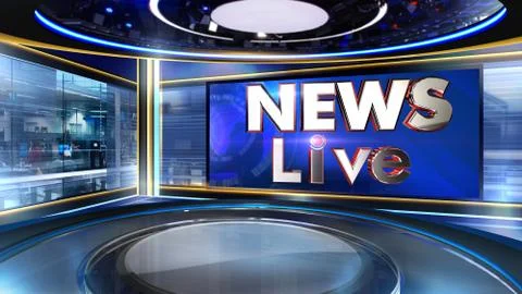 News live Virtual studio Illustrazione stock
