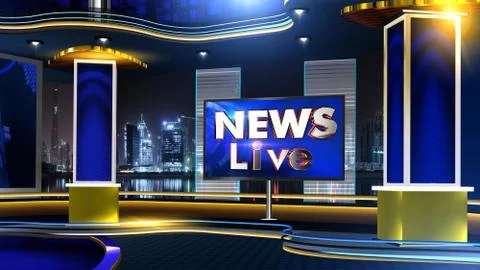 News Live  Virtual studio Illustrazione stock