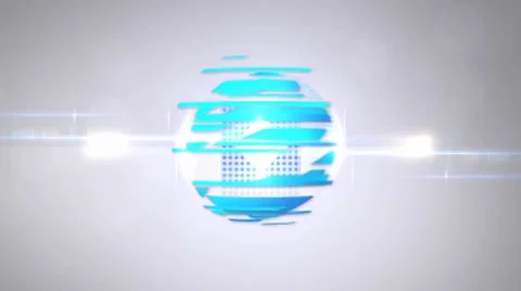 News Logo and Text Reveal - 3D Corporate Earth Ribbons Spin Animation Intro Stock After Effects