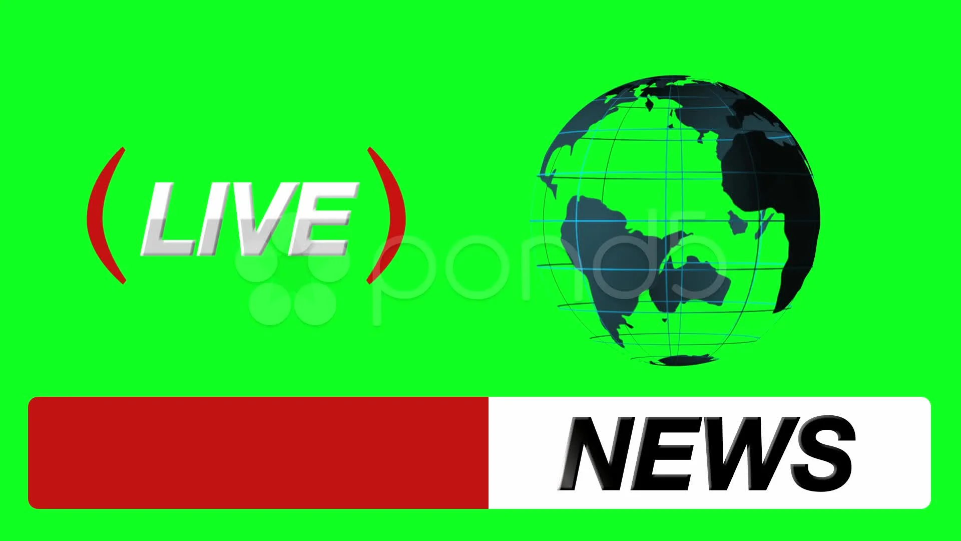 News Logo Bumper Globe And Live Icon On Stock Video Pond5