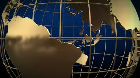 News Logo on Spinning Golden Globe Stock Footage
