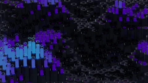 News loop with black and blue pins Stock Footage 234114997