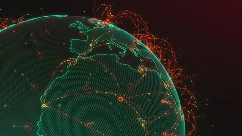 News Loop of a green globe spinning in 3d Stock Footage 234115774