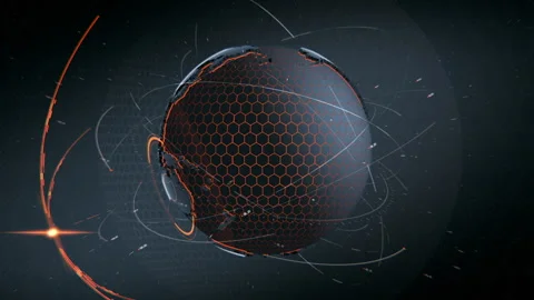 News Loop of grey animated Earth spinning around Stock Footage 234297128