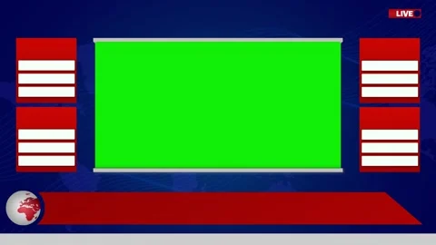 News lower third big display with animated earth blank text box 4k green screen Stock Footage 279259949