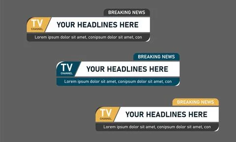 News lower third design with Headline and scroll text Illustrazione stock