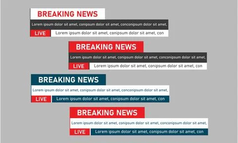 News lower third design template for tv channel Illustrazione stock