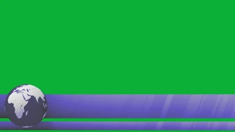 News Lower Third with Rotating Globe on Green Screen Stock-Footage 336713116