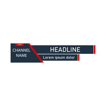 News lower third Royal design for television channels. The rectangular and ro Illustrazione stock