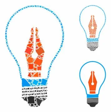 News maker bulb Composition Icon of Raggy Elements Illustrazione stock