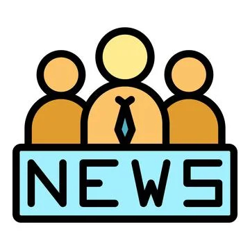 News manager icon vector flat Stock Illustration