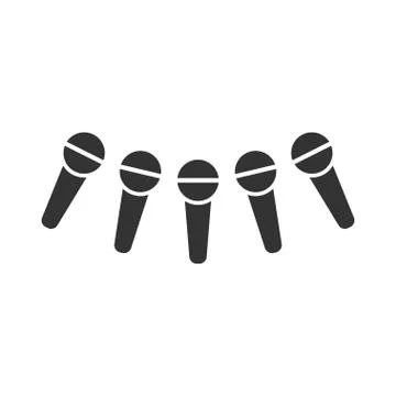 News microphone icon flat Stock Illustration