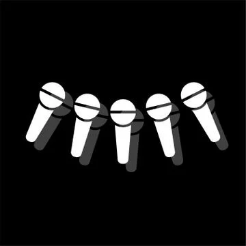 News microphone icon flat Stock Illustration