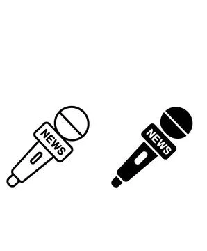 News Microphone Icon Set Vector Stock Illustration