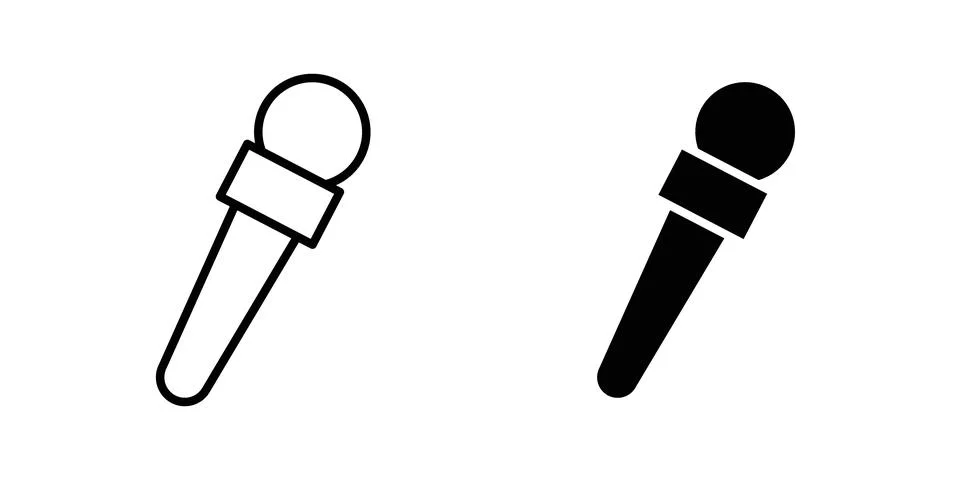 News microphone icon vector template set in black 스톡 일러스트