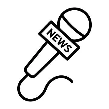News Microphone Line Icon Vector Illustration Stock Illustration