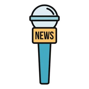 News microphone symbolizing important reports, interviews, and public media Stock Illustration