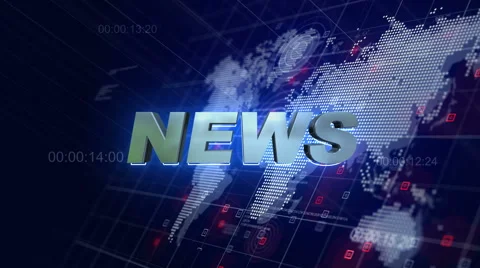 News Opening 3D Motion Graphics World Map Blue Background 4K Vídeo Stock 68492392