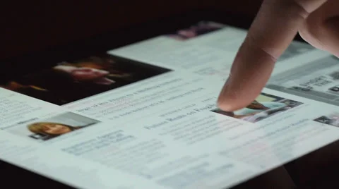 News Paper Digital Format On iPad Tablet Stock Footage