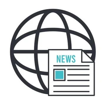 News paper with sphere browser 스톡 일러스트