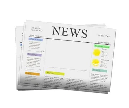 News papers with copy space Stock Illustration