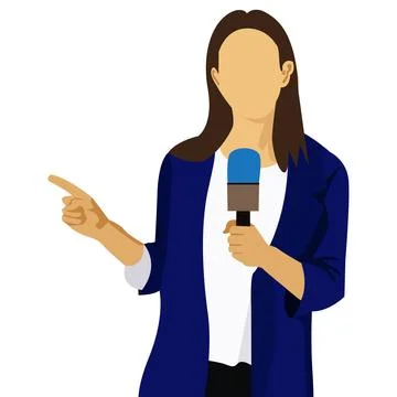 News Presenter Vector Flat Vector Illustration Stock Illustration