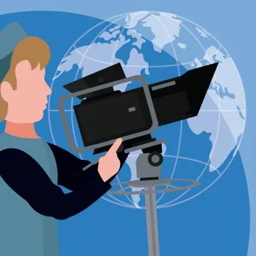 News proffesional worker Stock Illustration