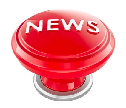 News Red Push Button. 3D rendering Stock Illustration
