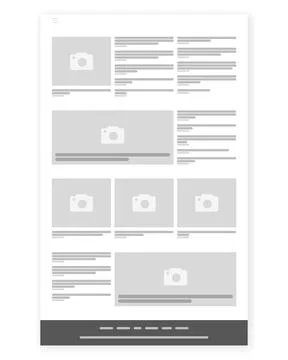 News site Wireframe, Webpage prototype Vector Illustration. Stock Illustration