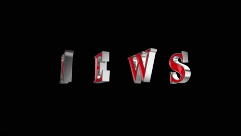 News, spinning 3d text Video stock 190637064