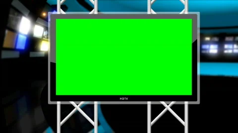 News Studio 9 - Virtual Green Screen News Loop Video stock 810981
