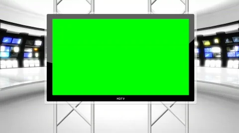 News Studio 9 - Virtual Green Screen News Background White Stock Footage 815787