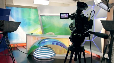 A news studio before air Stock Footage 64542734