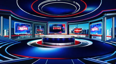 News Studio  cam1 Table Stock Illustration