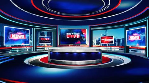 News Studio  cam2 Table Stock Illustration