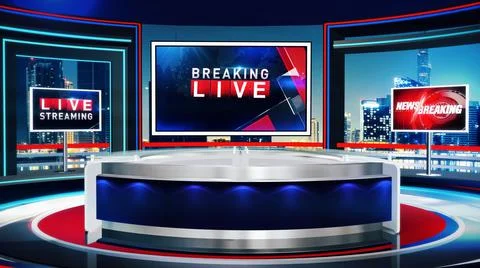 News Studio  cam3 Table Stock Illustration