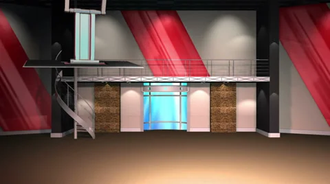 News Studio Chroma Key / Green Screen Background Stock Footage 32155759
