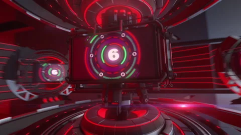 News Studio Countdown from 10 to 0 Stock Footage 235712557