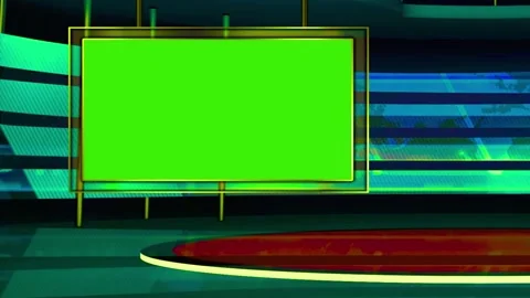 News studio green screen display futuristic digital background for broadcast Stock-Footage 341801909