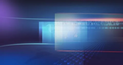 News studio space with worldmap on flat screen concept series Stock Illustration