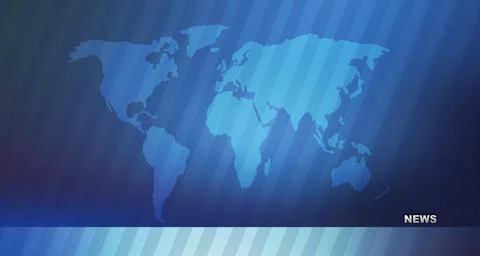 News studio space with worldmap on flat screen concept series Stock Illustration