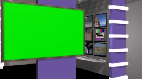 News Studio - Virtual Studio - green screen Stock-Footage 47840991