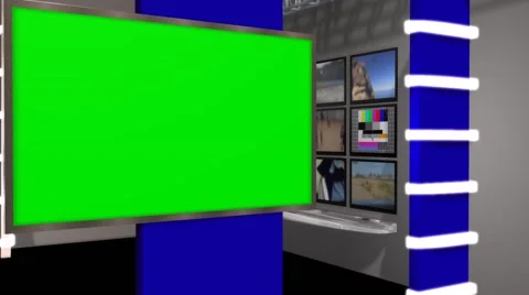 News Studio - Virtual Studio - green screen Stock-Footage 47841007