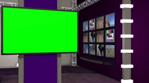 News Studio - Virtual Studio - green screen Stock-Footage 47863058