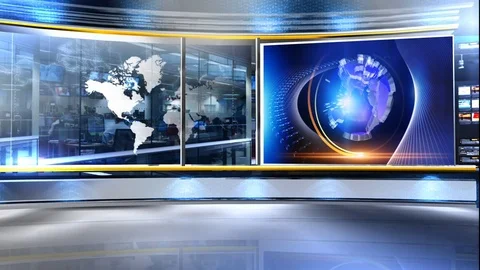 News studio virtualset Stock-Footage 79094893