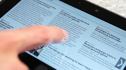 The News On Tablet - Full HD Stock Footage
