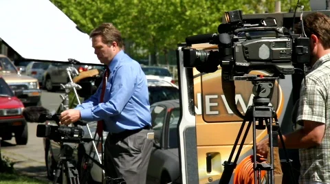 News Team Stock Footage