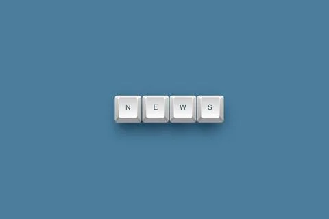 News text on a 3d keyboard button with shadow concept series Stock Illustration