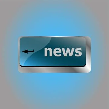 News text on a button computer keyboard keys Stock Illustration